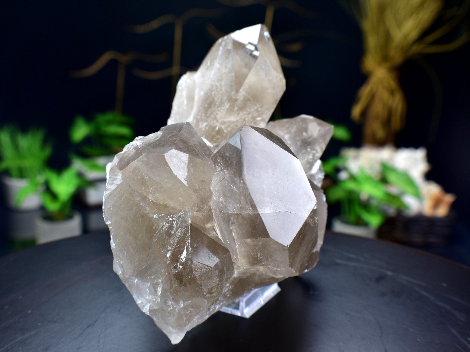 Smoky Quartz Cluster Untreated Healing Crystal Mineral Specimen Home Decor - DelphyCrystals